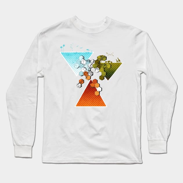 Geo World Long Sleeve T-Shirt by AMDesigns